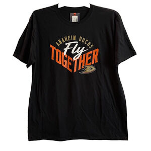 NHL Anaheim Ducks T-Shirt XL Black Fanatics 🦆NEW🦆Fly Together